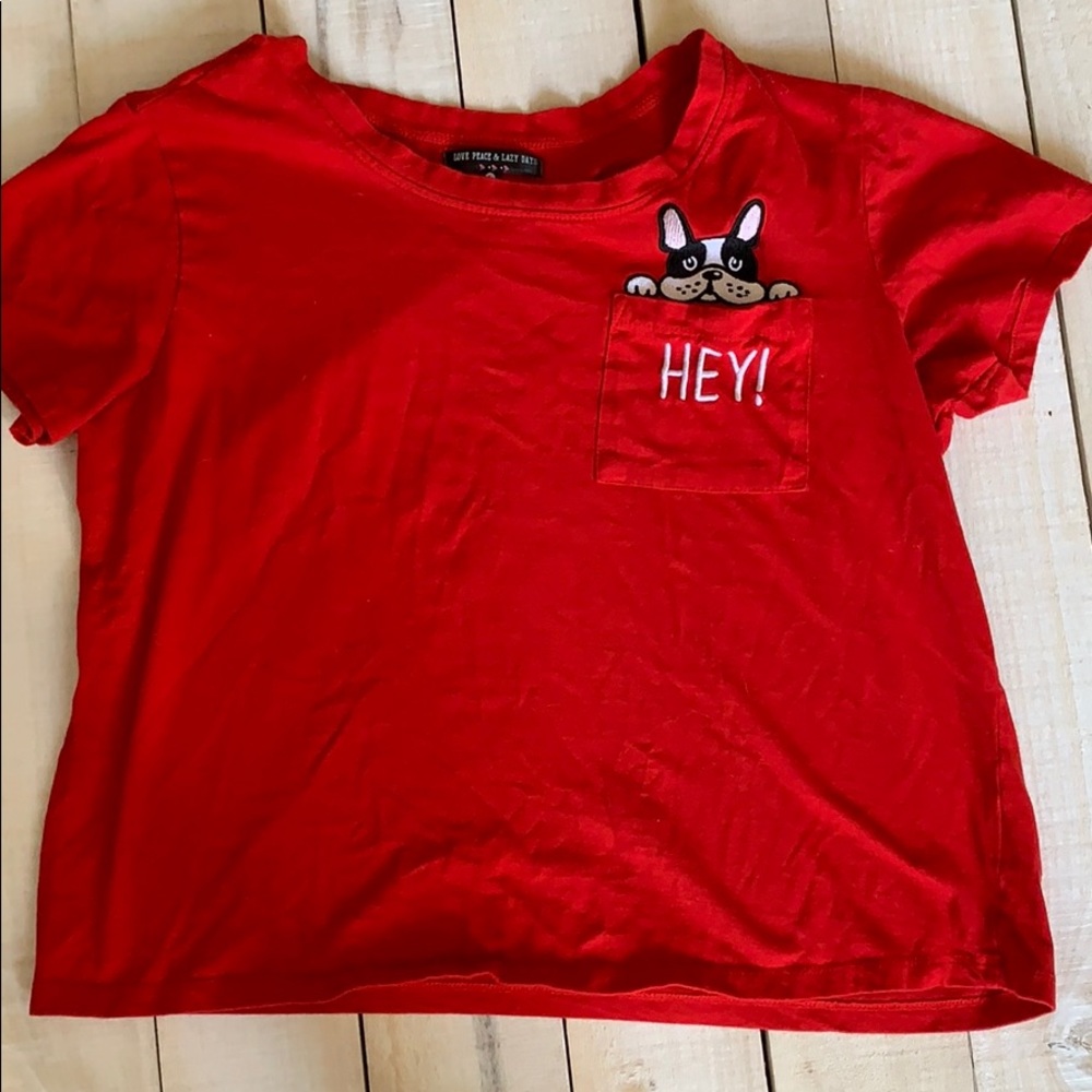 Red dog crop top